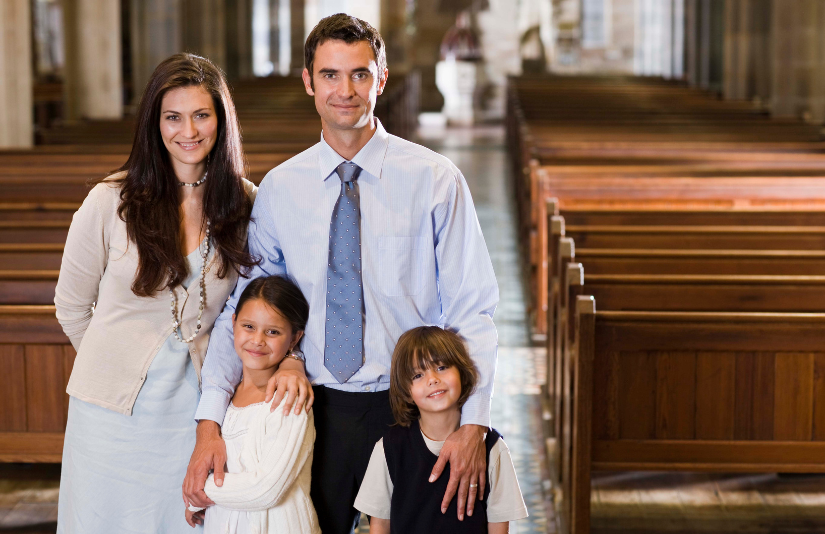 Family in church