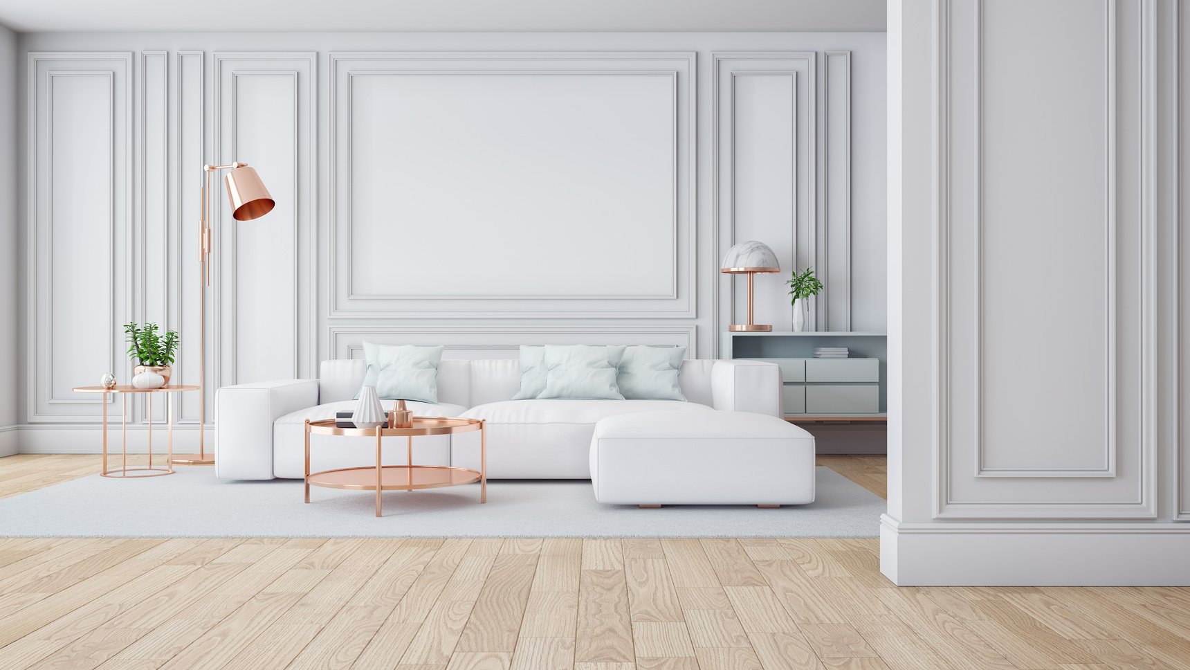 White Interior Living Room 